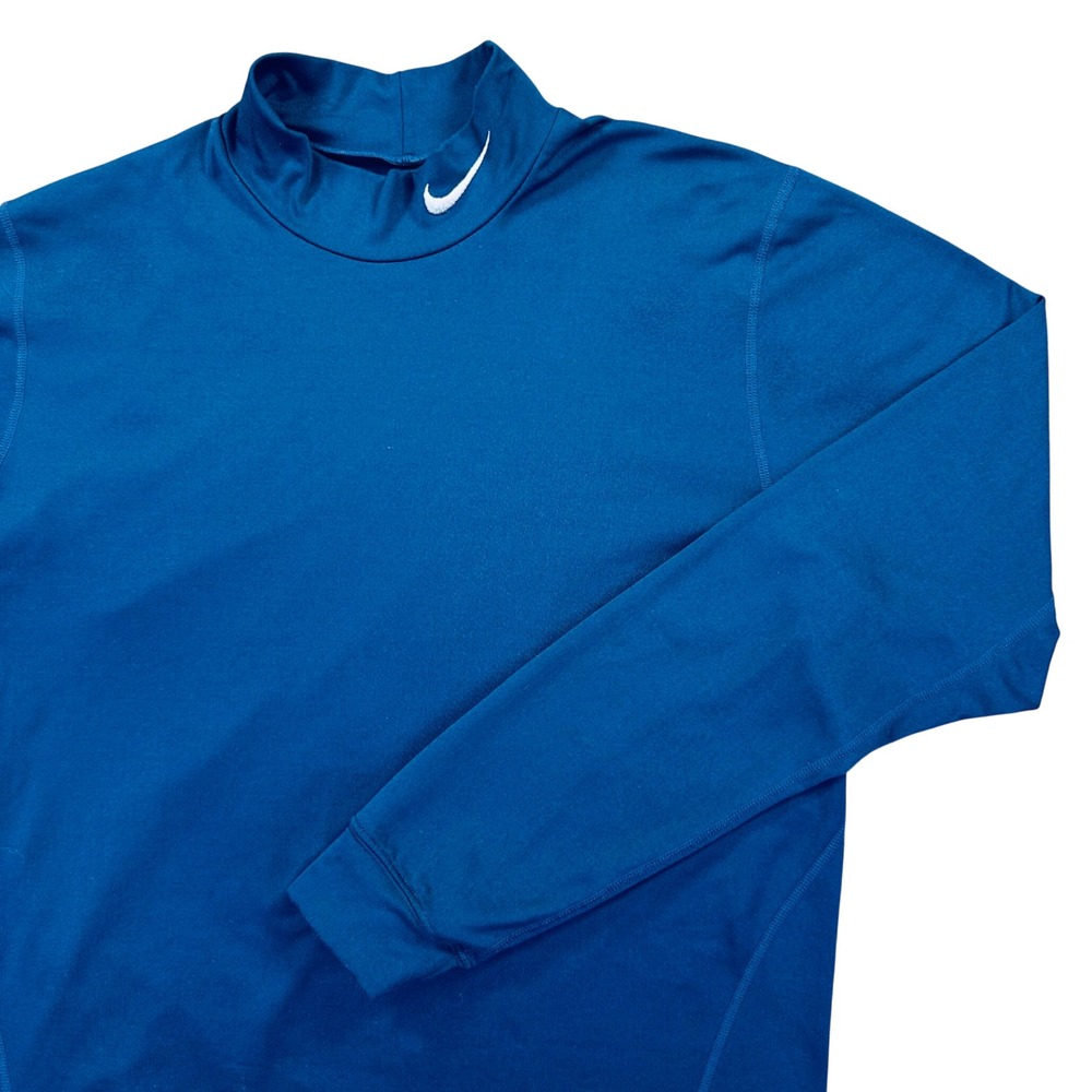 Nike Pro Fitted Mens L Blue Mock Neck Dri-FIT Long Sleeve Base Layer 
389658-419